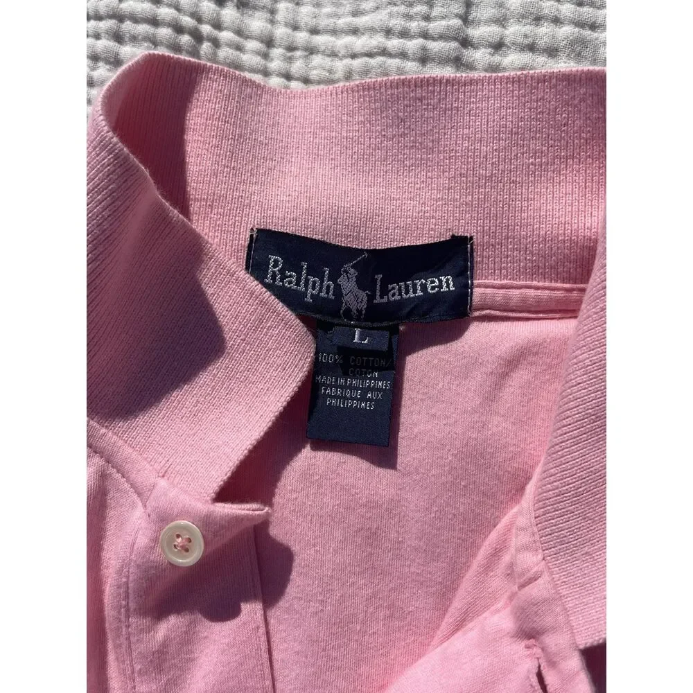 Men’s Ralph Lauren Polo Shirt Pink – Size L